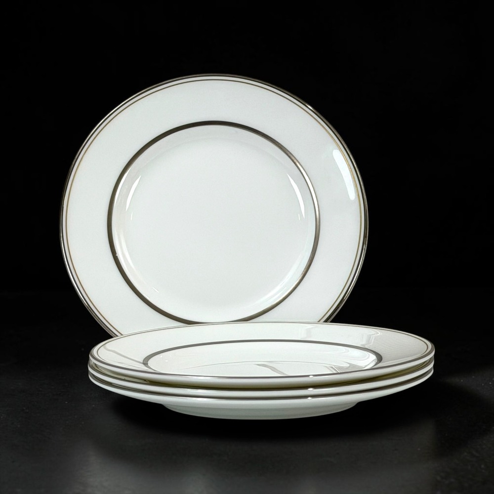 Vera Wang Wedgwood Fidelity Bone China 6in Bread Butter Plates Set of 4 Platinum